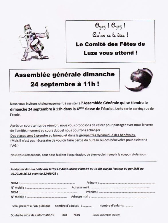 assemblée générale comité des fêtes