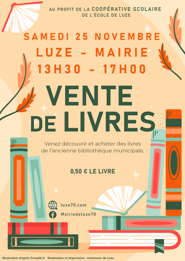 25 novembre, vente de livres de l'ancienne bibliothèque au profit de la coopérative scolaire.